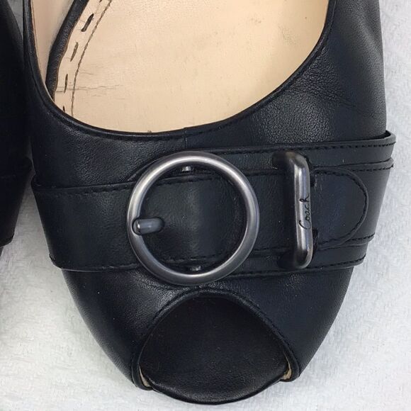 Coach Tatiana Peep Toe Black Heels - Picture 7 of 14